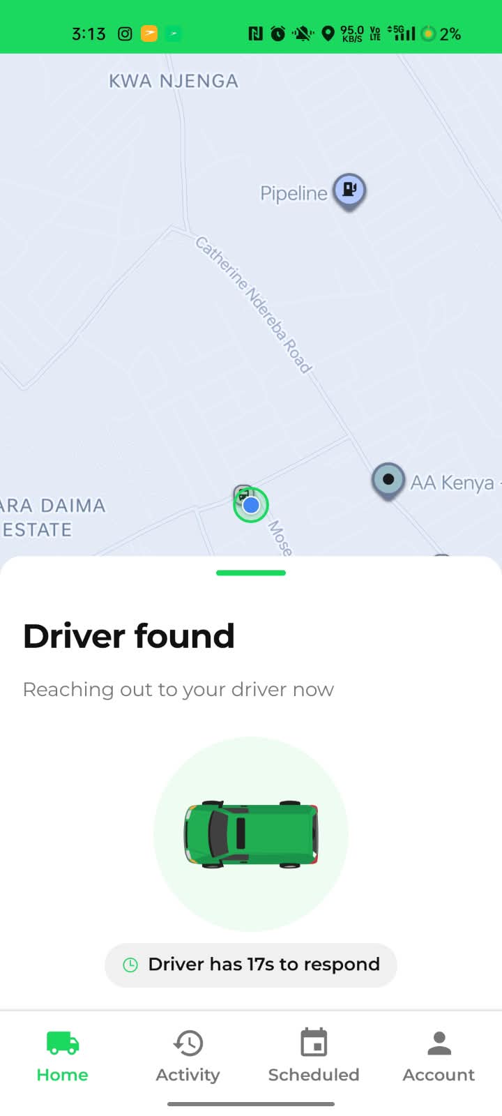 Swyft app step 4: We match a driver